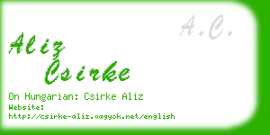 aliz csirke business card